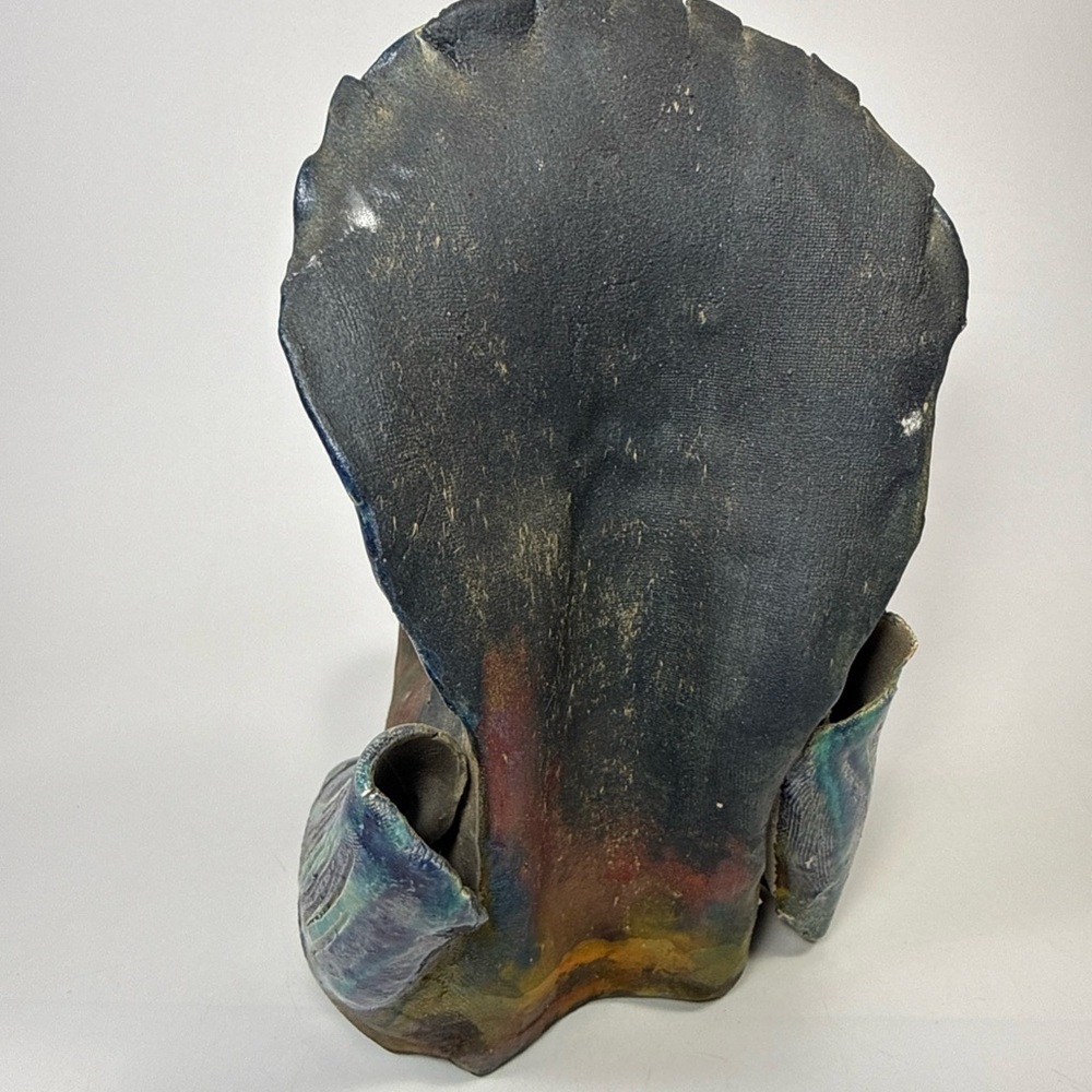 Raku Raven indigenous Canadian made Handcrafted Sculpture signed - Picture 14 of 16